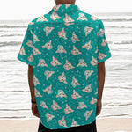 Chihuahua Puppy Pattern Print Textured Short Sleeve Shirt