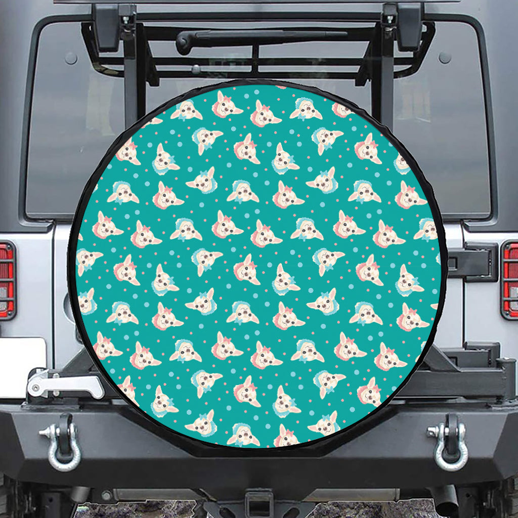 Chihuahua Puppy Pattern Print Tire Cover