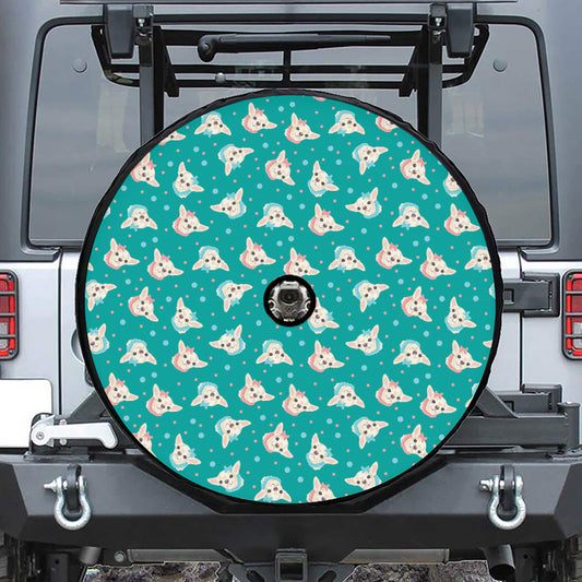 Chihuahua Puppy Pattern Print Tire Cover With Camera Hole