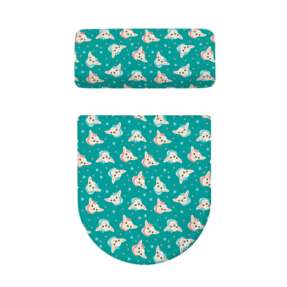 Chihuahua Puppy Pattern Print Toilet Lid And Tank Cover Set