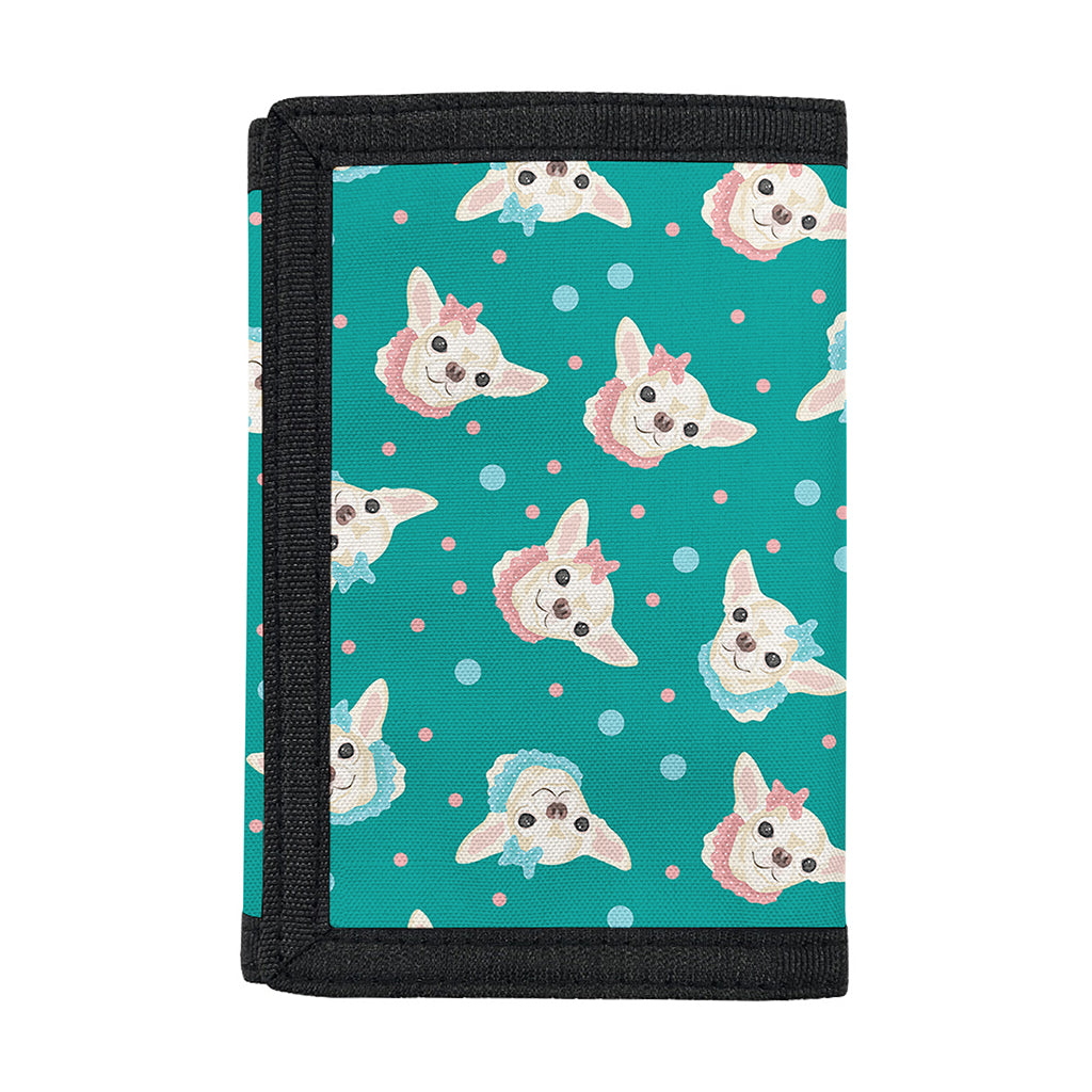 Chihuahua Puppy Pattern Print Trifold Wallet