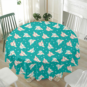 Chihuahua Puppy Pattern Print Waterproof Round Tablecloth