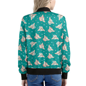 Chihuahua Puppy Pattern Print Women's Bomber Jacket