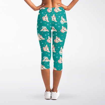 Chihuahua Puppy Pattern Print Women's Capri Leggings