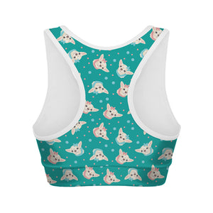 Chihuahua Puppy Pattern Print Women's Sports Bra