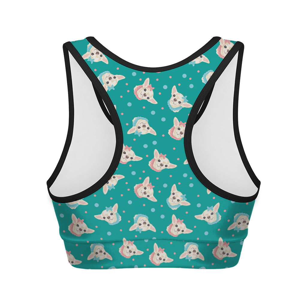 Chihuahua Puppy Pattern Print Women's Sports Bra