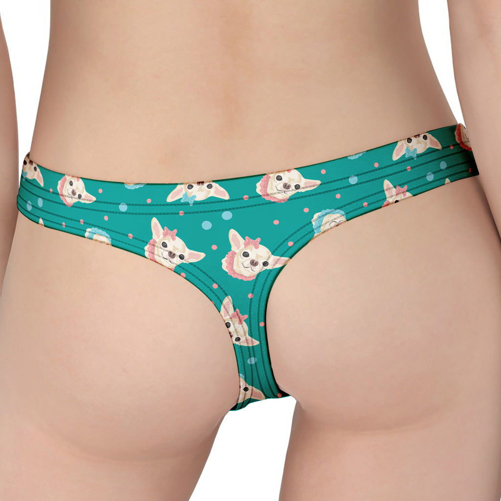 Chihuahua Puppy Pattern Print Women's Thong