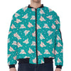 Chihuahua Puppy Pattern Print Zip Sleeve Bomber Jacket