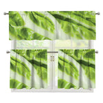 Chinese Cabbage Leaf Print 3 Piece Kitchen Curtains