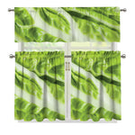 Chinese Cabbage Leaf Print 3 Piece Kitchen Curtains