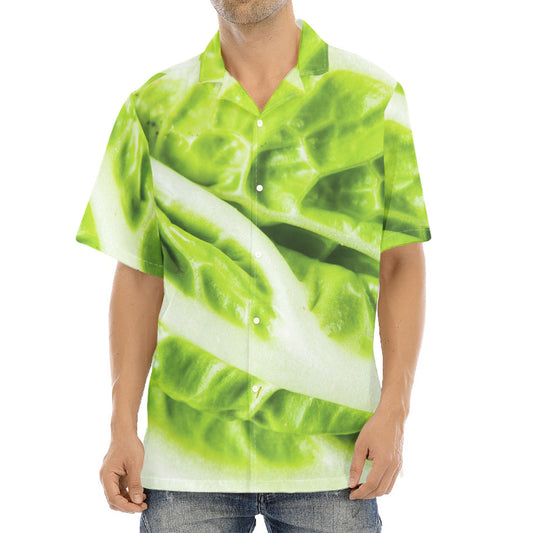 Chinese Cabbage Leaf Print Aloha Shirt