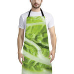 Chinese Cabbage Leaf Print Bib Apron With Pocket