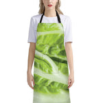 Chinese Cabbage Leaf Print Bib Apron With Pocket