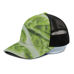 Chinese Cabbage Leaf Print Black Mesh Trucker Cap