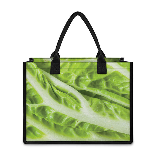 Chinese Cabbage Leaf Print Canvas Tote Bag