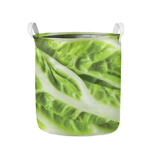 Chinese Cabbage Leaf Print Collapsible Laundry Basket