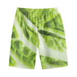Chinese Cabbage Leaf Print Cotton Shorts