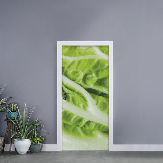 Chinese Cabbage Leaf Print Door Sticker