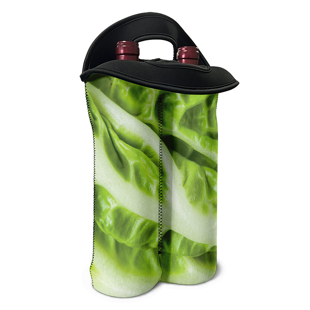 Chinese Cabbage Leaf Print Double Neoprene Wine Tote