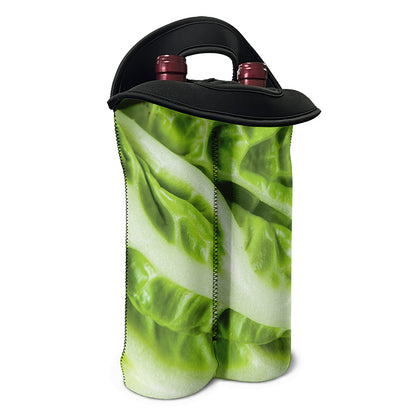 Chinese Cabbage Leaf Print Double Neoprene Wine Tote