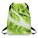 Chinese Cabbage Leaf Print Drawstring Backpack