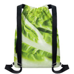 Chinese Cabbage Leaf Print Drawstring Backpack