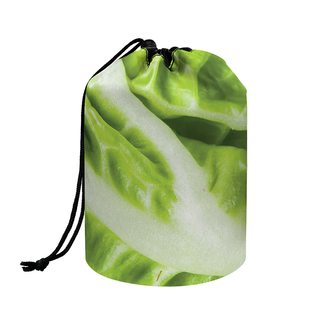 Chinese Cabbage Leaf Print Drawstring Makeup Bag