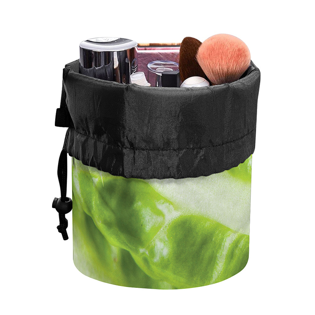 Chinese Cabbage Leaf Print Drawstring Makeup Bag