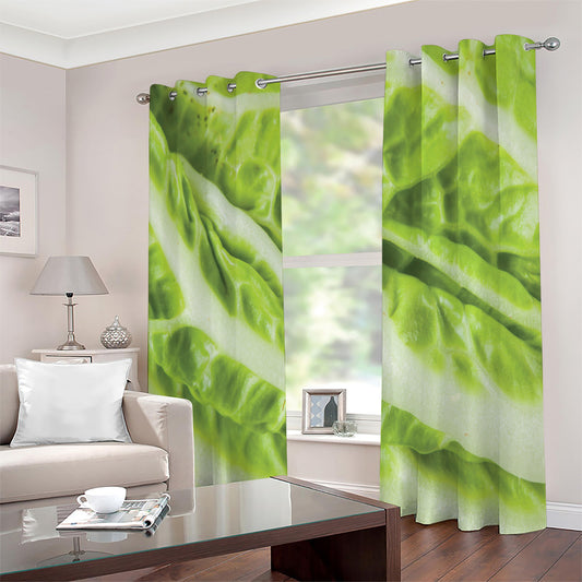 Chinese Cabbage Leaf Print Extra Wide Grommet Curtains