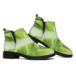 Chinese Cabbage Leaf Print Flat Ankle Boots