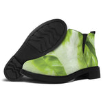 Chinese Cabbage Leaf Print Flat Ankle Boots