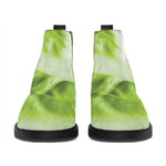 Chinese Cabbage Leaf Print Flat Ankle Boots