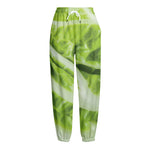 Chinese Cabbage Leaf Print Fleece Lined Knit Pants