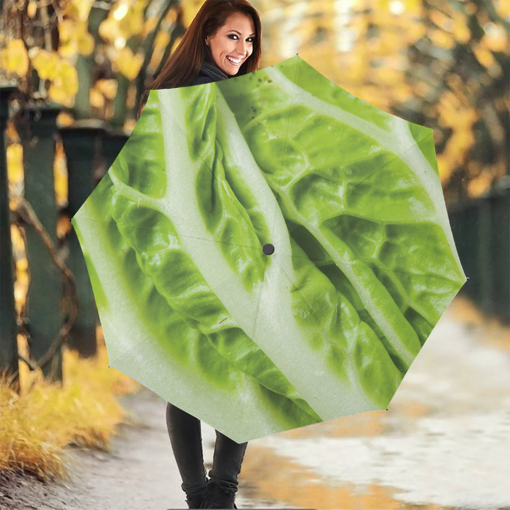 Chinese Cabbage Leaf Print Foldable Umbrella