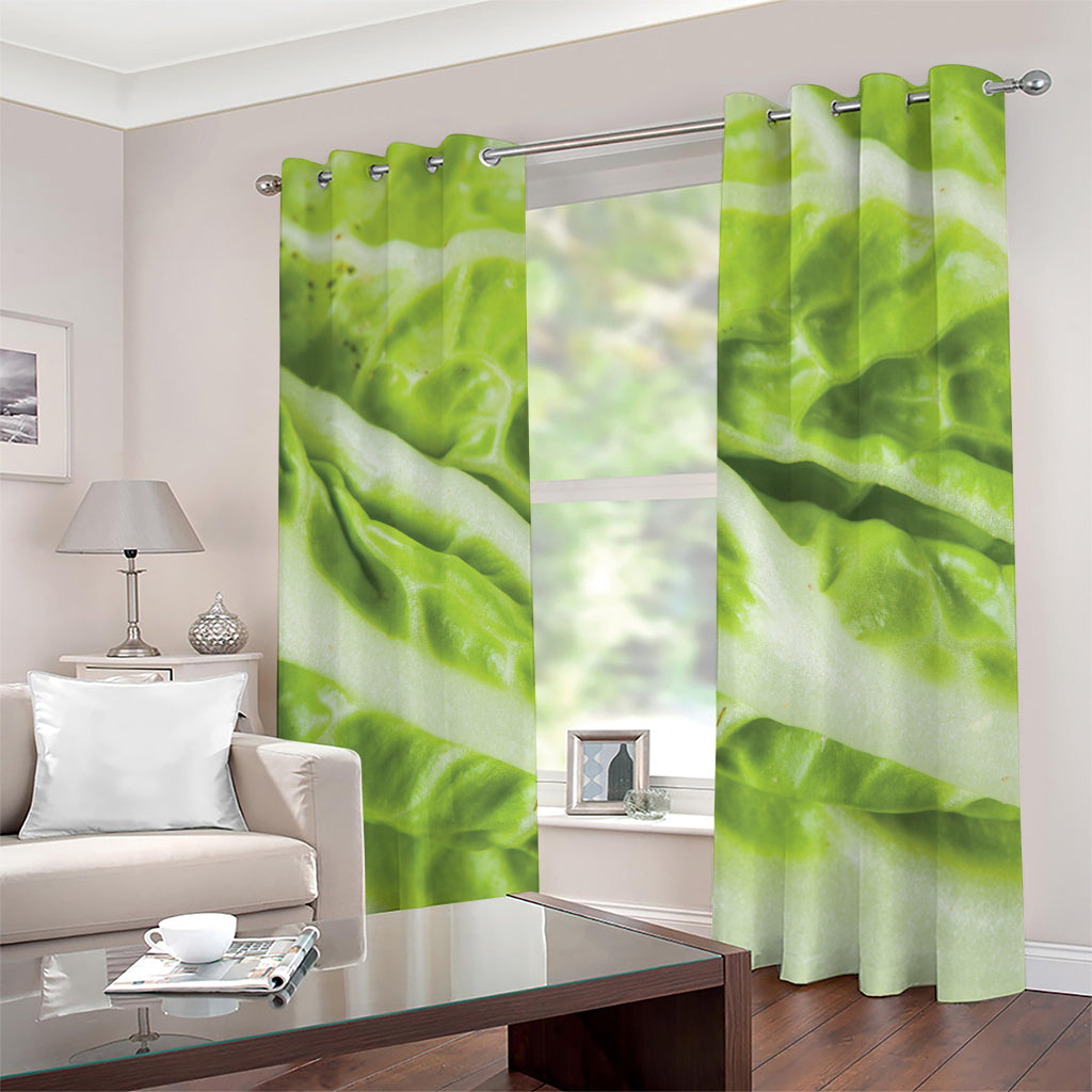 Chinese Cabbage Leaf Print Grommet Curtains