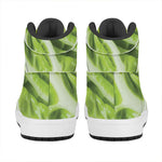 Chinese Cabbage Leaf Print High Top Leather Sneakers