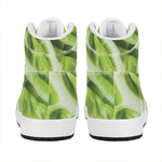 Chinese Cabbage Leaf Print High Top Leather Sneakers