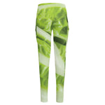 Chinese Cabbage Leaf Print High-Waisted Pocket Leggings