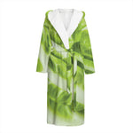 Chinese Cabbage Leaf Print Hooded Bathrobe