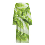Chinese Cabbage Leaf Print Hooded Bathrobe