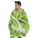 Chinese Cabbage Leaf Print Hoodie Blanket