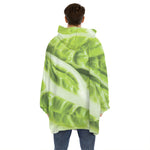 Chinese Cabbage Leaf Print Hoodie Blanket