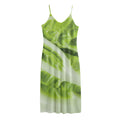 Chinese Cabbage Leaf Print Jersey Midi Cami Dress