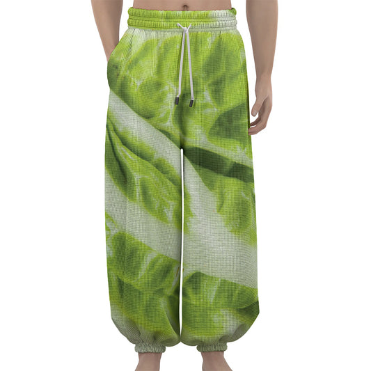 Chinese Cabbage Leaf Print Lantern Pants