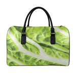 Chinese Cabbage Leaf Print Leather Duffle Bag