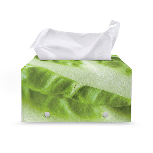 Chinese Cabbage Leaf Print Leather Tissue Box Cover