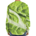Chinese Cabbage Leaf Print Long Sleeve Baseball Jersey