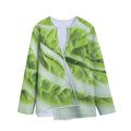 Chinese Cabbage Leaf Print Long Sleeve Short Coat