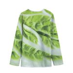 Chinese Cabbage Leaf Print Long Sleeve Short Coat