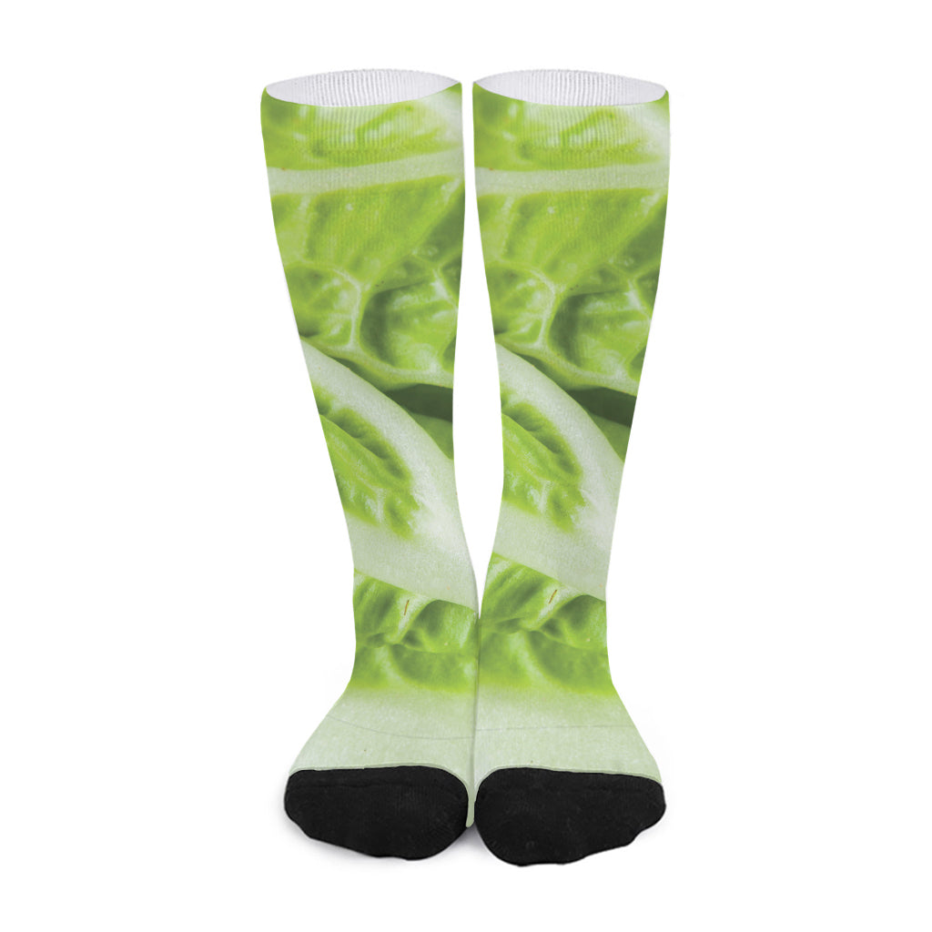 Chinese Cabbage Leaf Print Long Socks